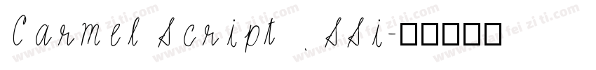 Carmel Script SSi字体转换